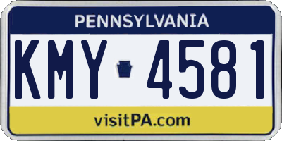 PA license plate KMY4581