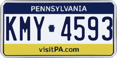 PA license plate KMY4593