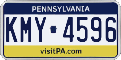PA license plate KMY4596