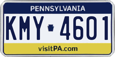 PA license plate KMY4601