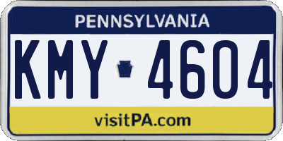 PA license plate KMY4604