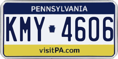 PA license plate KMY4606