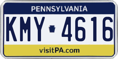 PA license plate KMY4616