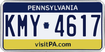 PA license plate KMY4617