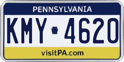 PA license plate KMY4620