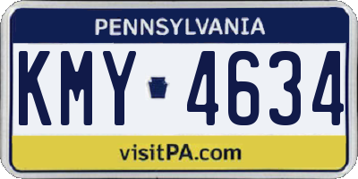 PA license plate KMY4634