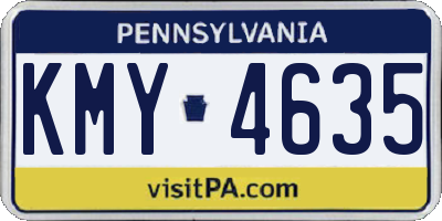 PA license plate KMY4635