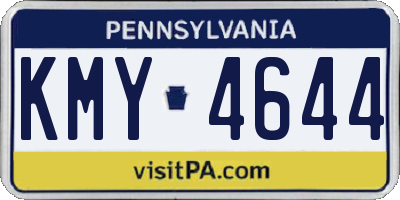 PA license plate KMY4644