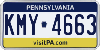 PA license plate KMY4663