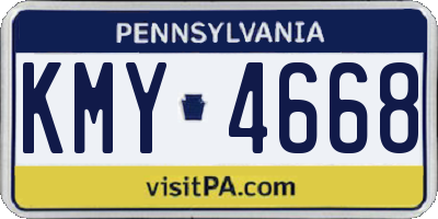 PA license plate KMY4668
