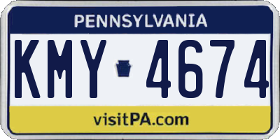 PA license plate KMY4674