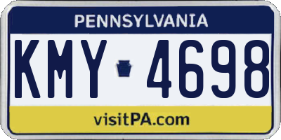 PA license plate KMY4698