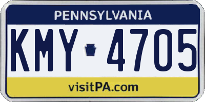 PA license plate KMY4705