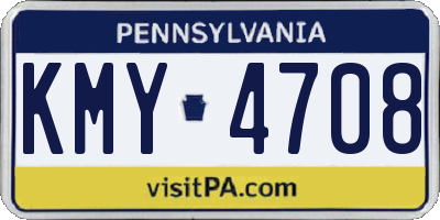 PA license plate KMY4708