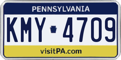 PA license plate KMY4709