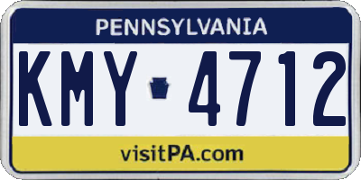 PA license plate KMY4712