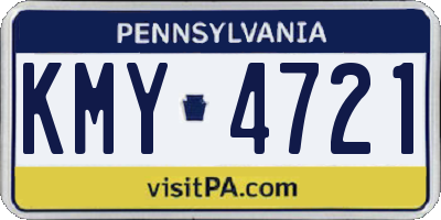 PA license plate KMY4721