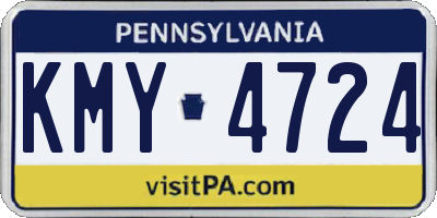 PA license plate KMY4724