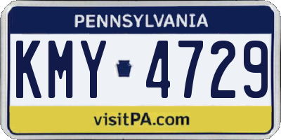 PA license plate KMY4729