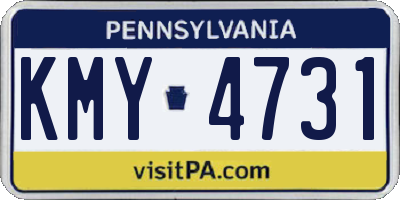 PA license plate KMY4731
