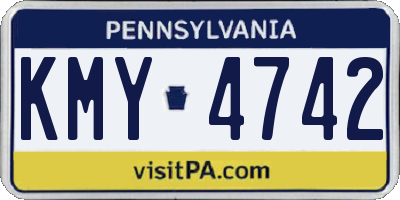PA license plate KMY4742
