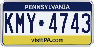 PA license plate KMY4743