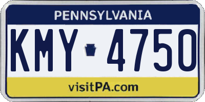 PA license plate KMY4750