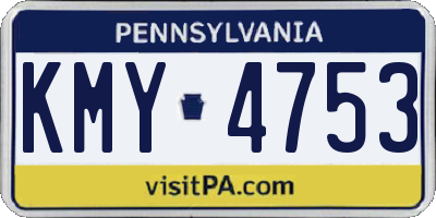 PA license plate KMY4753