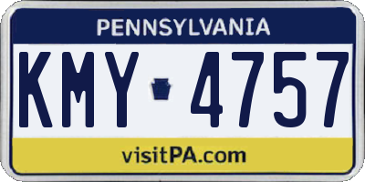 PA license plate KMY4757