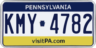 PA license plate KMY4782