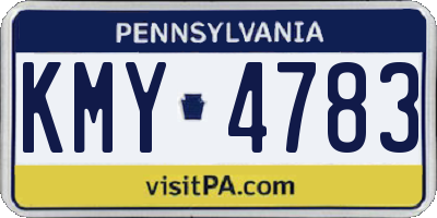 PA license plate KMY4783