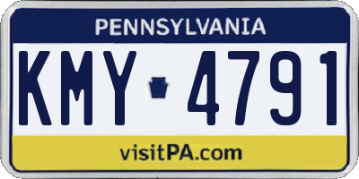 PA license plate KMY4791