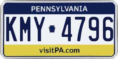 PA license plate KMY4796
