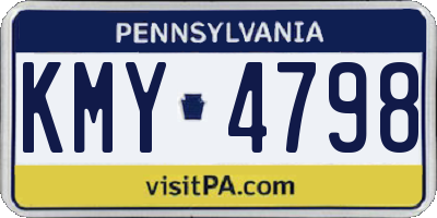 PA license plate KMY4798