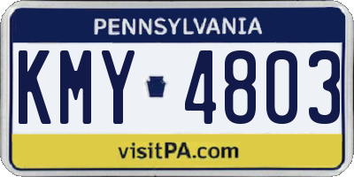 PA license plate KMY4803