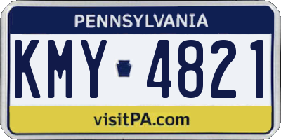 PA license plate KMY4821