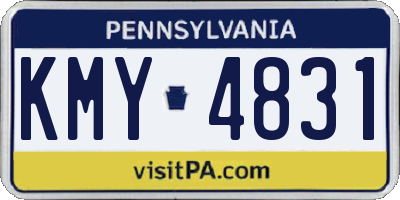 PA license plate KMY4831