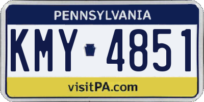 PA license plate KMY4851