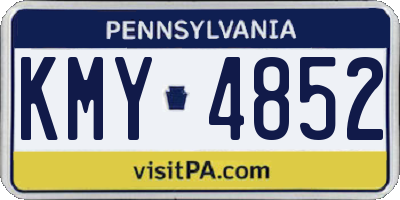 PA license plate KMY4852