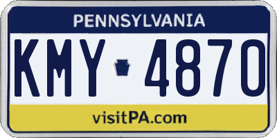 PA license plate KMY4870