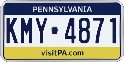 PA license plate KMY4871
