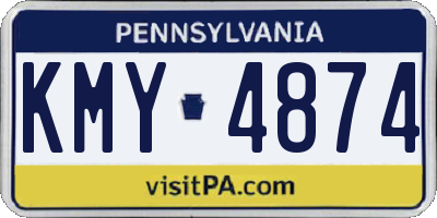 PA license plate KMY4874