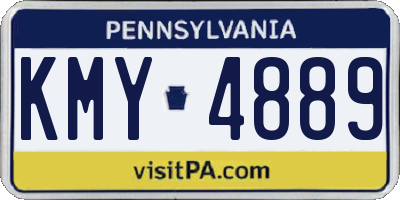 PA license plate KMY4889