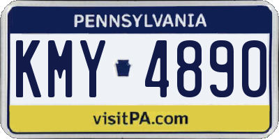 PA license plate KMY4890