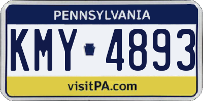 PA license plate KMY4893