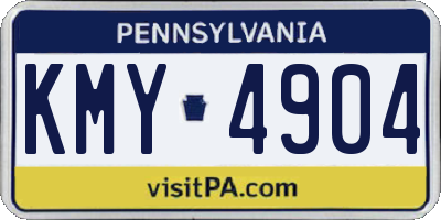 PA license plate KMY4904