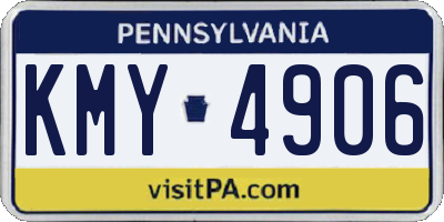 PA license plate KMY4906