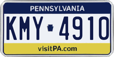 PA license plate KMY4910