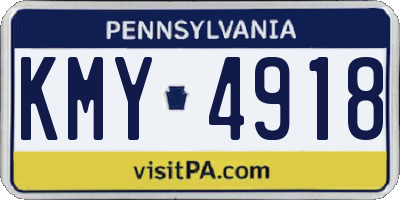 PA license plate KMY4918