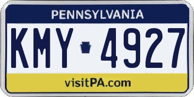 PA license plate KMY4927